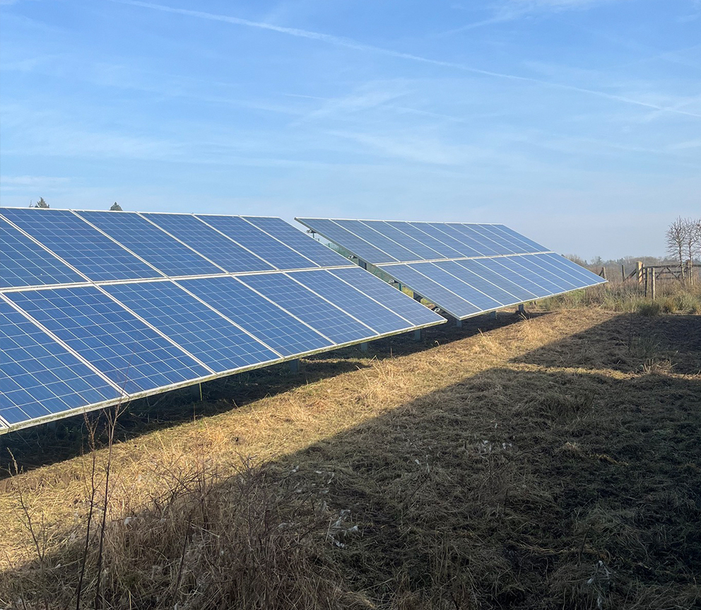 commercial solar panels installed on a business premises