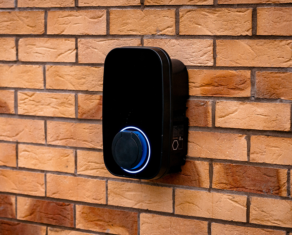 ev charger installed on an exterior wall