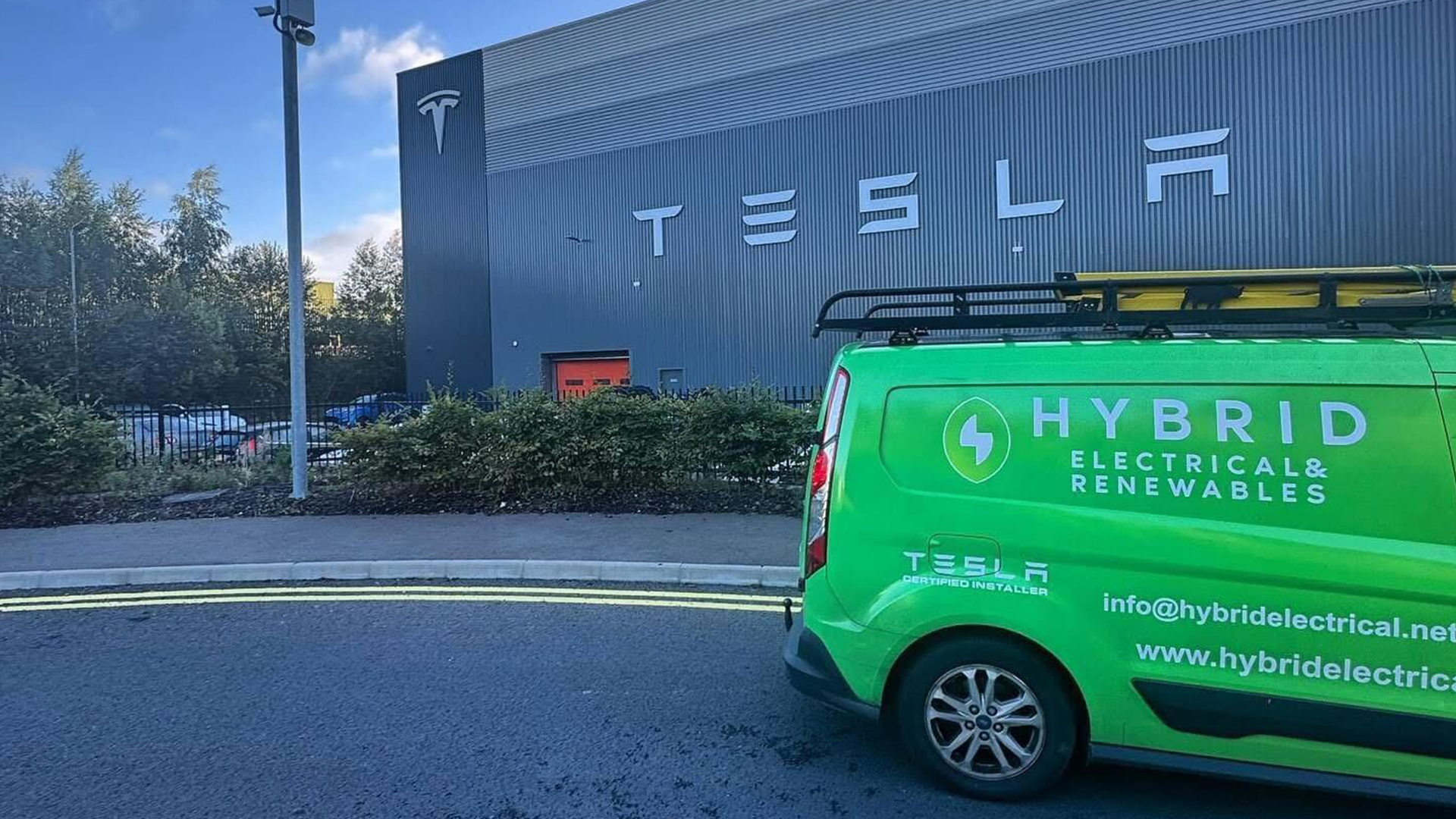 hybrid electrical & renewables installation team on site