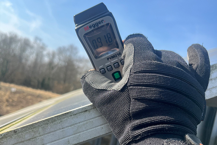 solar panel maintenance and inspection in a field